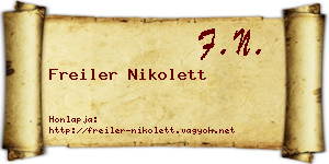 Freiler Nikolett névjegykártya